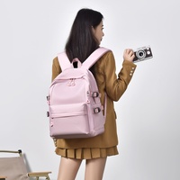Sac à dos d'école étanche en polyester grande capacité pour étudiants, idéal pour ordinateur portable, décontracté, polyvalent, pour les voyages