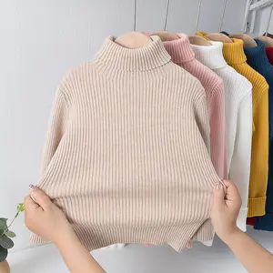 fall autumn winter kids clothing girls turtle neck sweaters wholesale children's boy knitted shirt red pink H9089030