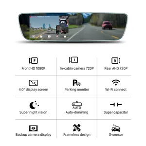 Video Shooting Frameloze Dashcam Spiegel Met Opnamefunctie Auto Dimmen Spiegel Auto Blackbox