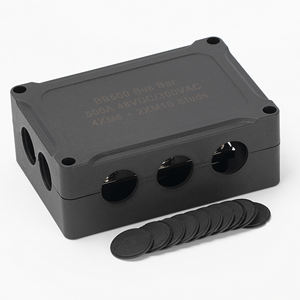 Barra de <span class=keywords><strong>Bus</strong></span> de cobre Rectangular, 500A, 48VDC, 4 x M8(5/16) y 2 x M10(3/8), pernos con cubierta, caja de barra de <span class=keywords><strong>Bus</strong></span> - Product Image 1