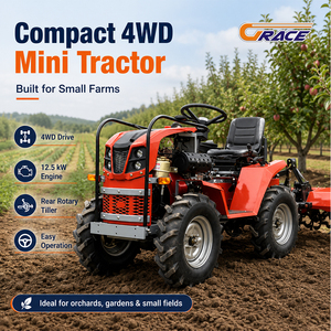 รถแทรกเตอร์ขนาดเล็กดีเซลขับเคลื่อน 4 ล้อ 4x4 สำหรับงานเกษตร จัดส่งฟรี ขนาดกะทัดรัดและอเนกประสงค์ เหมาะสำหรับฟาร์มขนาดเล็ก - Product Image 1