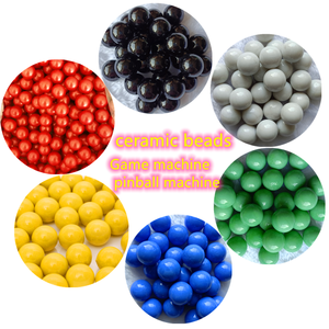 Billes de canon en céramique pour machines de jeu en gros - billes en porcelaine rouges, jaunes, blanches, noires, bleues et vertes - Product Image 1