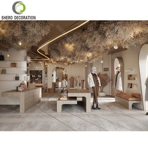 Fashion Clothing Shops Interior Design Garment Stand <b>Wall</b> Mounted Clothing Display Rack For Lady Clothing Store Furniture - Product Image 2