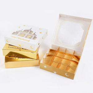 Gold Chocolate Box for <strong>Eid</strong> Handmade Unique <strong>Gift</strong> Truffle Container for Home <strong>Personalised</strong> Packaging for Food Milk for Personal Use - Product Image 5