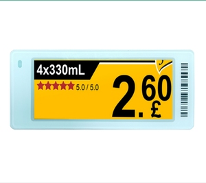 Etiqueta de estante de pantalla de tinta electrónica ultrafina de baja potencia de 2,9 pulgadas, 4 colores, pantalla de etiqueta de precio de tinta electrónica, solución de venta al por menor en la nube Bluetooth - Product Image 1