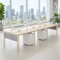 Meubles de bureau modulaires pour 2, 4 ou 6 personnes, bureau à plan ouvert avec panneau de cadre en aluminium et armoire pour espace de travail commercial