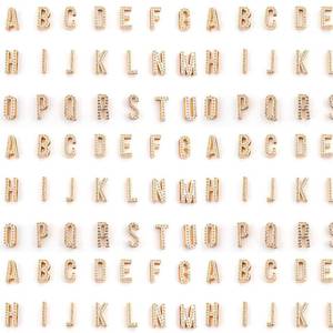 Custom size color silver or gold <b>letter</b> full rhinestone <b>letters</b> suitable for DIY wristbands and bracelets - Product Image 4