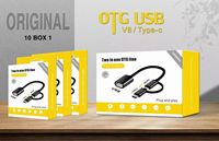 Adaptateur USB 2-en-1 Type-C + Micro, compatible avec les téléphones mobiles à interface Micro USB et Type-C, fonctions OTG pour tablettes
