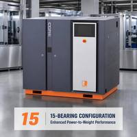 Compresseur d'air à vis bi-étagé 37 kW 8 bars, contrôle intelligent PLC HMI, refroidissement par air, faible bruit pour machines-outils CNC