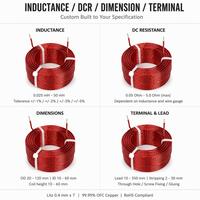 Induktor Inti Udara Kawat Litz 0.4mm X 7 Kustom, Kumparan Crossover OFC untuk Tweeter Monitor Studio dan Audio HiFi