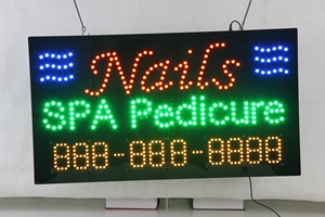 Enseigne de magasin Led NAILS SPA PEDICURE, panneau animé lumineux Led pour magasin de salon de beauté 17*31 pouces de haut signe lumineux - Product Image 2