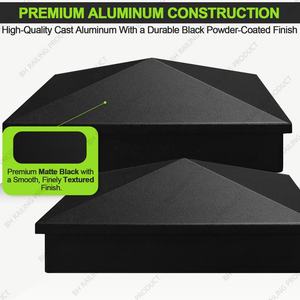 Tapa de poste piramidal de aluminio de 3 pulgadas de calidad para valla ornamental, marco de acero de seguridad para jardín, superficie recubierta, modelo 3D - Product Image 5