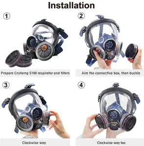 2023 CNSTRONG Full Face Mask Manufacture Casting Mask Chemical Cartridge Full Face Spray Mask Painting Respirator