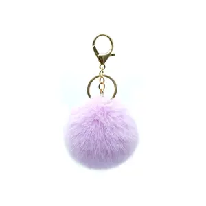 Nhiều màu lông bóng móc khóa Pompom số lượng lớn furball puffballs Móc chìa khóa