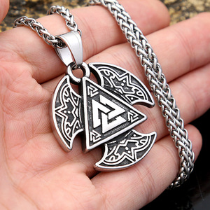 Yunnique Collar con colgante de acero inoxidable Viking Pirate, diseño geométrico, regalo de joyería para hombre - Product Image 4
