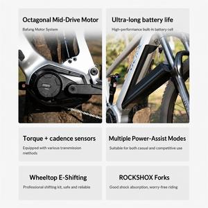 Bicicleta Eléctrica de Montaña EM6 con Suspensión Delantera y Trasera, Motor Central Octo-Drive M430, Cuadro de Aluminio, Doble Suspensión, Tercera Generación EM6 - Product Image 5
