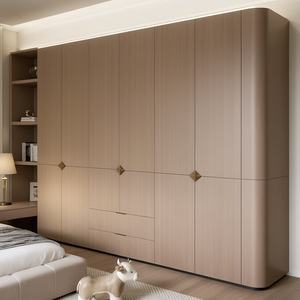 ארון בגדים רב מכר לשנת 2025 בסגנון רטרו עם גימור דמוי עץ ואפשרויות אחסון מרובות לריהוט חדר שינה - Product Image 3