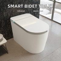 Kloset Pintar Otomatis dengan Sensor Cahaya, Bidet Elektronik, Dudukan Keramik Hitam Satu Bagian, Kontrol Jarak Jauh, dan Dudukan Berpemanas