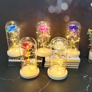 Hot Selling LED <b>Light</b> <b>Rose</b> Flower Gifts Artificial <b>Rose</b> in Glass Dome Perfect Gift for Mother's Day Weddings - Product Image 2