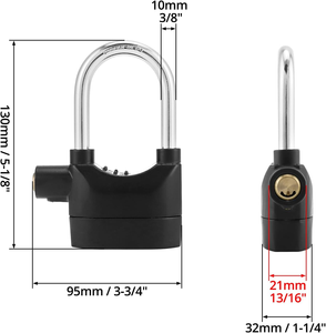 נעילת אזעקה, 110 db db מערכת נעילת אופניים מנוע דלת דלת דלת מנעול עם 3 מפתחות - Product Image 5