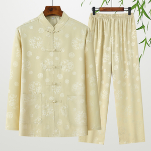 Nouvelle tenue traditionnelle chinoise pour <span class=keywords><strong>homme</strong></span>, style Tang, classique, été, fine, manches longues, fermeture à boucle, coupe régulière - Product Image 5