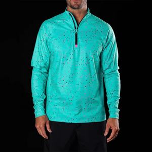 OEM осенние мужские удобные экологически чистые толстовки с цифровой печатью из полиэстера UPF50 + спортивные 1/4 пуловеры для гольфа на молнии - Product Image 6
