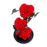 Festival créatif cadeau lampe à LED fleur éternelle dôme en verre amour en forme de Rose 7-8cm avec coffret cadeau ensemble saint valentin noël