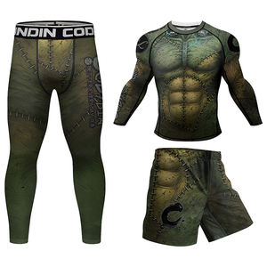 Shorts MMA Muay Thai BJJ personnalisés Rash Guards Anti-UV UPF50 Respirant Leggings de compression pour hommes Combinaisons de sport - Product Image 1