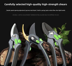 Sécateur bypass en acier inoxydable de 8 pouces, cisaille de jardin à double vitesse avec ressort intégré et poignée antidérapante <span class=keywords><strong>pour</strong></span> branches et <span class=keywords><strong>bambou</strong></span> - Product Image 3