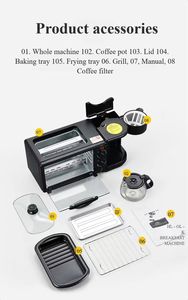 Máquina de desayuno 3 en 1 de alta calidad, sartén comercial y doméstica, Mini horno para café, barbacoa, pan, gran capacidad - Product Image 3