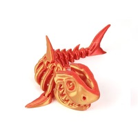 Modelo de tiburón multicolor impreso en 3D con articulación móvil, Animales Marinos flexibles, diseño 3D para decoración de Navidad para niños
