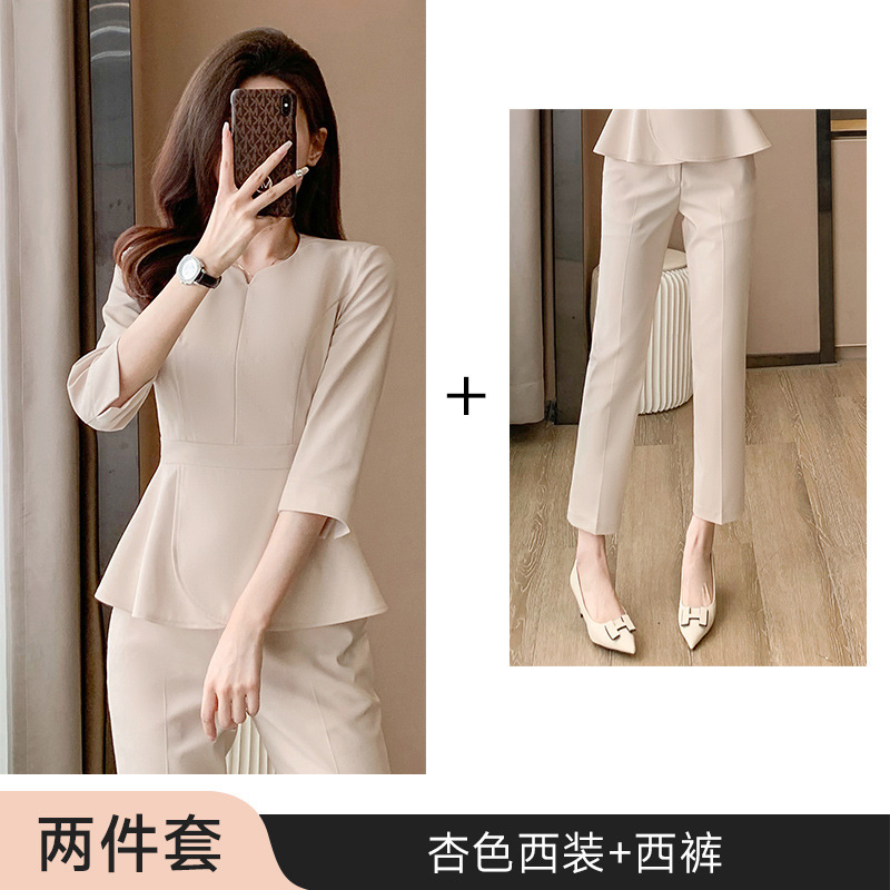 apricot suit + trousers