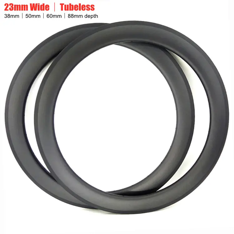 Soarrocs 23 Wide 38/50/60/88mm tiefe Tubeless Carbon Road Bicycle Rim 700C Road Bicycle für Sale V Brake 20 loch Bicycle Rim