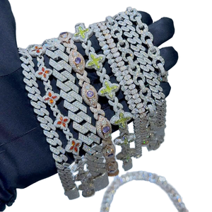 Collier chaîne cubaine en argent 925 avec diamant Moissanite taille brillant, bijoux hip-hop, idéal pour les soirées, cadeau pour petit ami - Product Image 1