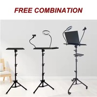 Support portable en alliage d'aluminium réglable en hauteur pour ordinateur portable et projecteur, avec roulettes, étanche, pour usage bureautique, compatible téléphone et appareil numérique