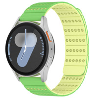 Bracelets en silicone bicolores compatibles avec Galaxy Watch, bracelets magnétiques en silicone pour Samsung Watch 7ème génération (version cellulaire)