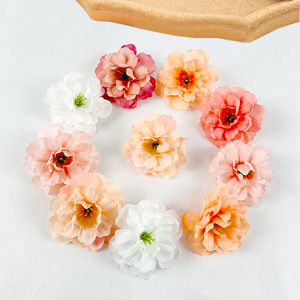 Tête de fleur de pivoine artificielle de 6 cm de diamètre, fausse fleur à base de fibre naturelle pour décorations de mariage et épingles à cheveux - Product Image 1