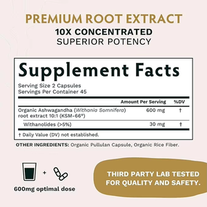 Oem Custom Label <span class=keywords><strong>Ashwagandha</strong></span> Kruidensupplement Capsule Biologische <span class=keywords><strong>Ashwagandha</strong></span> Wortelpoeder Capsule Voor Het Verlichten Van Stress En Angst - Product Image 2