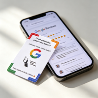 Carte NFC Google pour contrôle d'accès en français, carte PVC NFC 213 avec code QR, 13,56 MHz, logo personnalisé, cartes de revue Google NFC