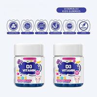 HDK OEM ODM Vitamine D3 Gummies pour Enfants 60 Unités Végétaliennes Sans Sucre Soutien Osseux et Immunitaire Complément Santé Enfants