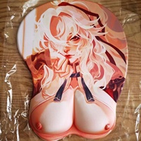 Accessoires informatiques, tapis de souris en silicone avec repose-poignets, cadeau pour fille, dessin animé sexy, bureau, jeu, 3D Oppai