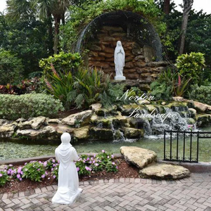 Statue <span class=keywords><strong>de</strong></span> la Vierge Marie en marbre blanc naturel, décoration <span class=keywords><strong>de</strong></span> jardin extérieur, église, sculpture pour application intérieure pour villa - Product Image 5