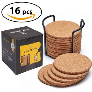 Juego de Posavasos Cuadrados con Esquinas Redondeadas Hechos a Medida, de Madera, con Base de Corcho MDF, en Caja de Papel Blanco - Product Image 5