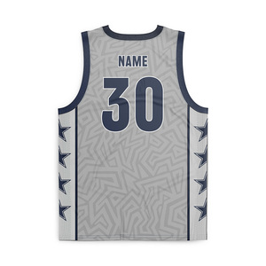 HEALY 26-27 Camiseta de Baloncesto Retro con Estampado de Estrellas Grises y Azul Marino, Cuello en V, Transpirable, de Malla, para Entrenamiento - Product Image 2