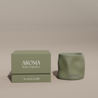 Porte-bougie parfumé en céramique texturée carrée C&H AROMA - Plusieurs tailles et couleurs - Décoration parfumée pour la maison de Noël