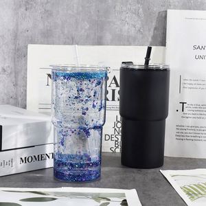 Wholesale Bulk Order 20oz <b>Plastic</b> Double Wall Tumbler with Straw for Coffee Shop Cold Brew Nitro - Product Image 3