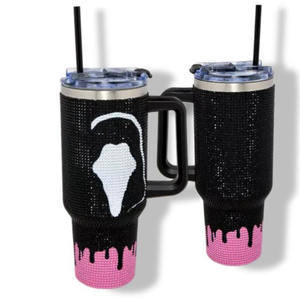 Personnalisé Halloween Jason film d'horreur <span class=keywords><strong>camp</strong></span> cristal lac 40Oz strass verres tasse en acier inoxydable Bling Tumbler avec poignée - Product Image 6