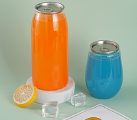 Boîtes à boisson jetables écologiques transparentes pour animaux de compagnie avec couvercle, logo personnalisé pour jus, thé, café, soda (8oz-24oz)