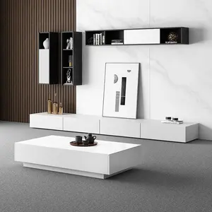 Mode Eenvoudig Ontwerp Moderne Woonkamer Meubels Tv Kast Houten Muur Tv Stands