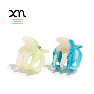 Pinza de plástico acrílica con forma de cangrejo para mujer, pinzas de plástico ombré para pelo fino, pulpo, mordazas pequeñas, 3cm de grosor - Product Image 1